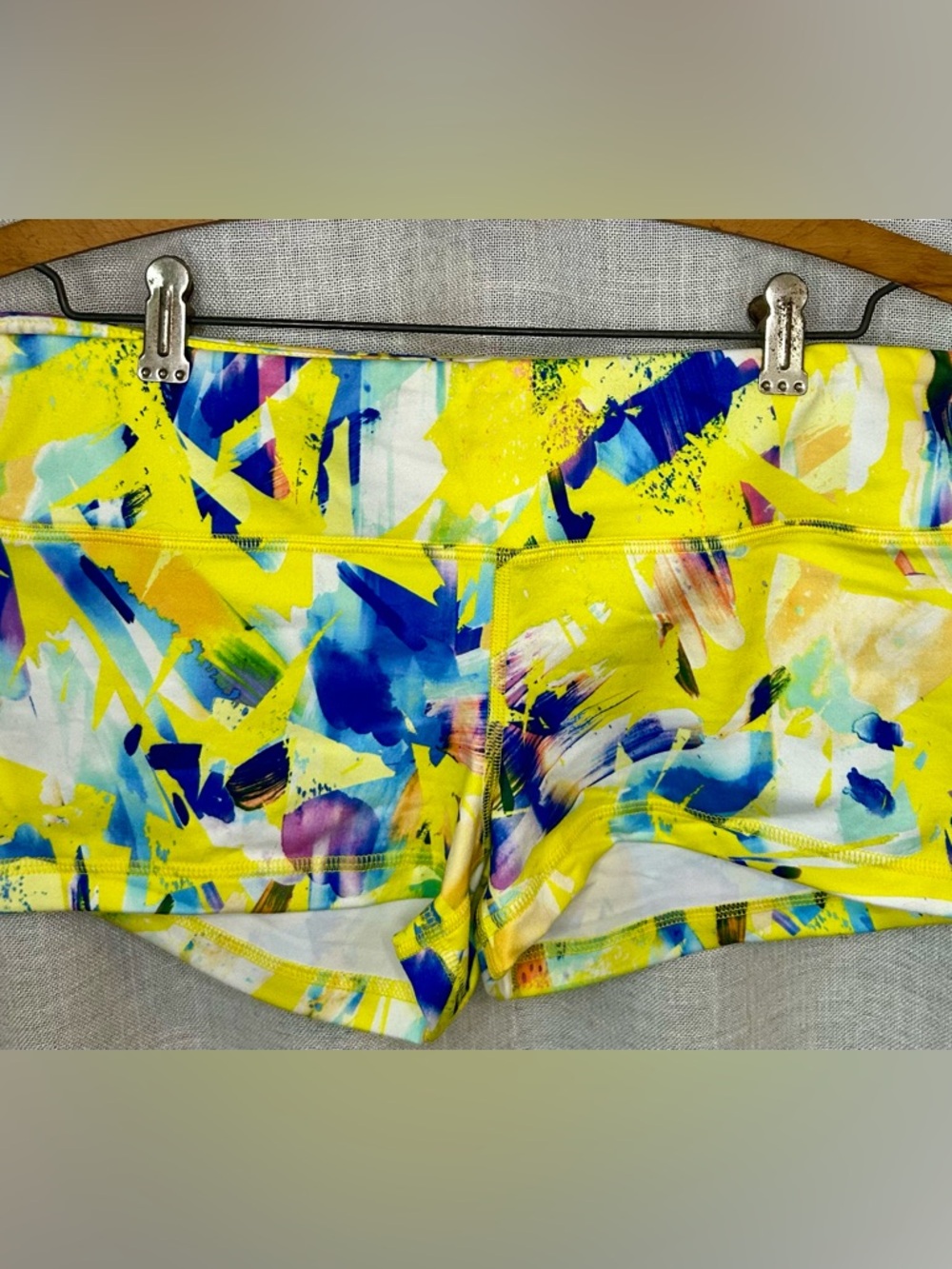 Fleo OG Yellow Athletic Shorts Blue & Purple Accents Size XL